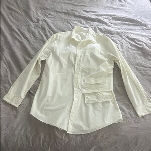 Men's Elegant Cream Button Down Shirt